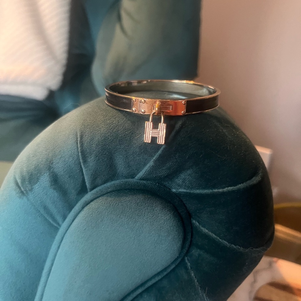 Hermes Black and Gold Bracelet